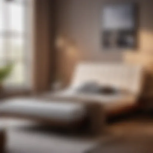 Elegant short queen futon mattress in modern bedroom