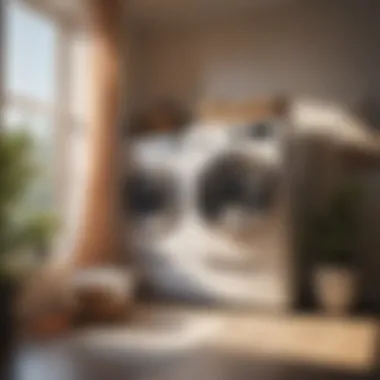 A serene setting with clean laundry hung under sunlight