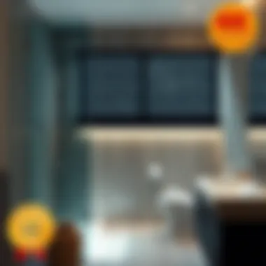 Stylish installation of a modern shower blind in a contemporary bathroom