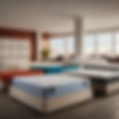 Diverse Selection of Double-Sided Mattresses Variety of double-sided mattresses on display in a showroom