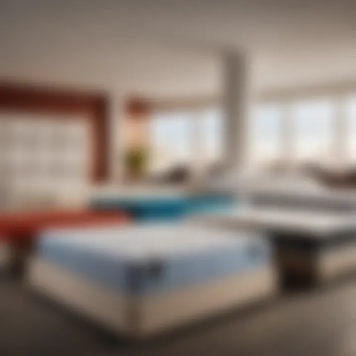 Diverse Selection of Double-Sided Mattresses Variety of double-sided mattresses on display in a showroom