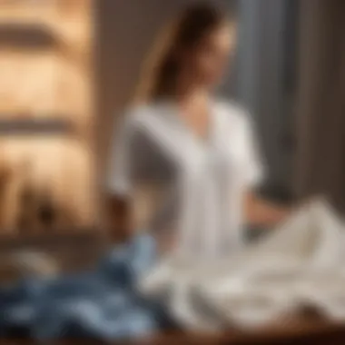Precision in Fabric Care Techniques Silk blouse and cotton t-shirt illustrating different fabric care
