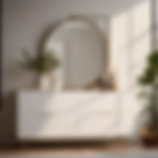 A minimalist white dresser with clean lines and sleek design