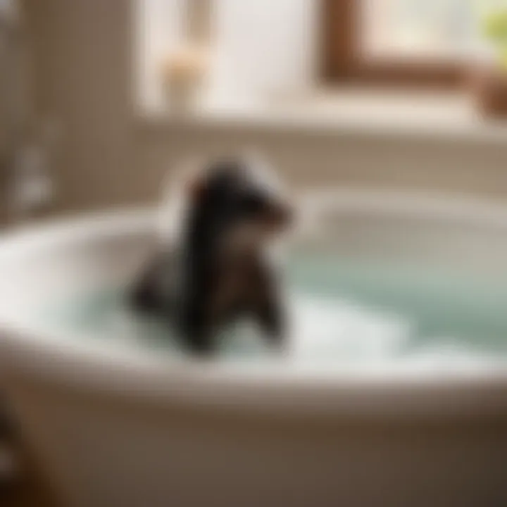 Pet bath time for skunk odor removal