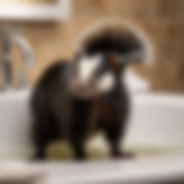 Pet grooming tools for skunk bath