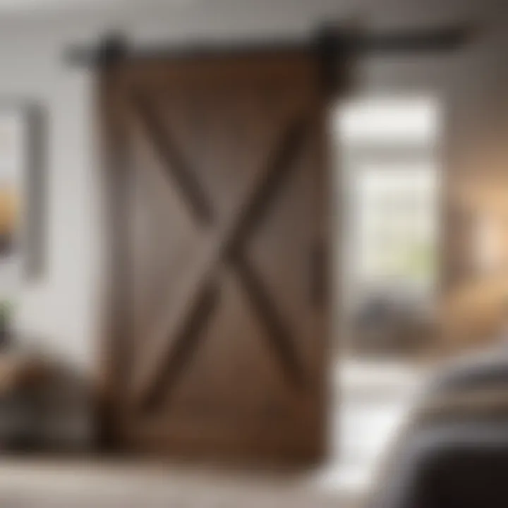 Sleek barn door design in a contemporary bedroom setting