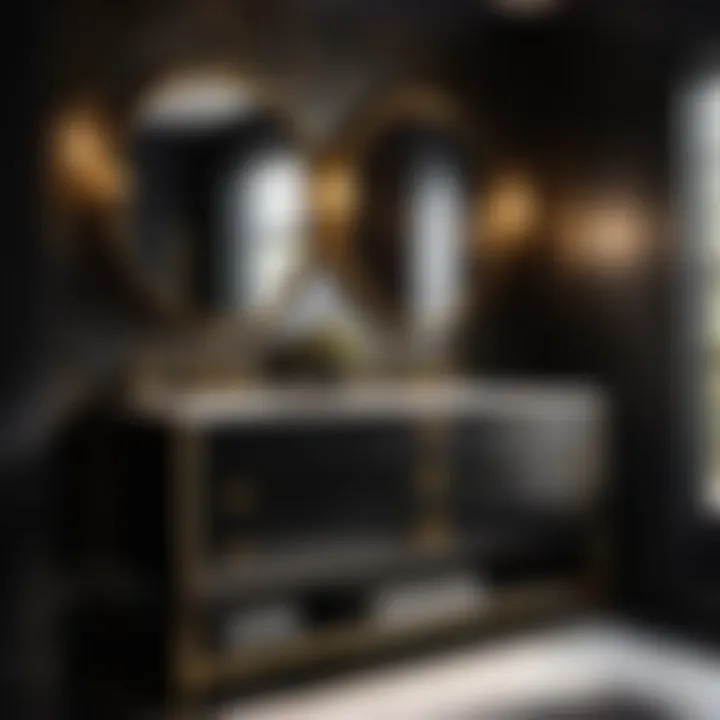 Sleek Black and Gold Bathroom Ensemble