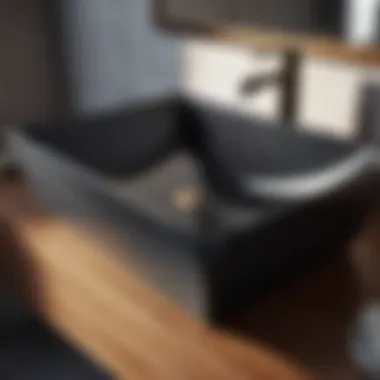 Sleek Sophistication: Black Granite Sink Sleek Black Granite Vessel Sink