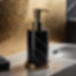 Sleek Black Marble Soap Dispenser