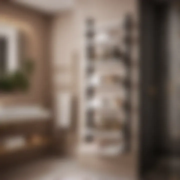 Sleek and compact bathroom shelving unit