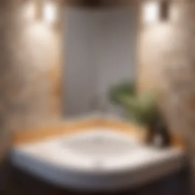 Sleek corner sink maximizing bathroom space