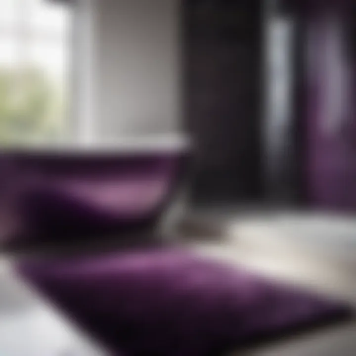 Stylish Dark Purple Bathroom Rug