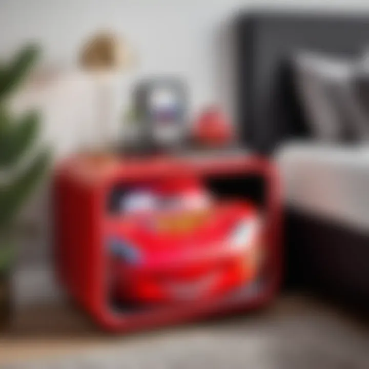 Chic Storage with Disney Cars Bedside Table Sleek Disney Cars Themed Bedside Table
