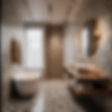 Modern Chic: Geometric Patterns Sleek geometric patterned bathroom tile design
