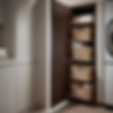 Integrated Hamper Storage Sleek Laundry Room Door with Built-In Hampers