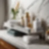 Sleek Marble Finish Countertop Organizer