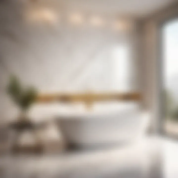 Sleek marble tile design for small bathroom walls