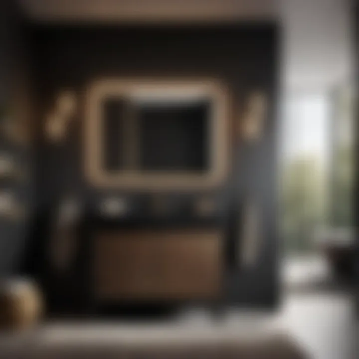 Sleek Matte Black Vanity Design