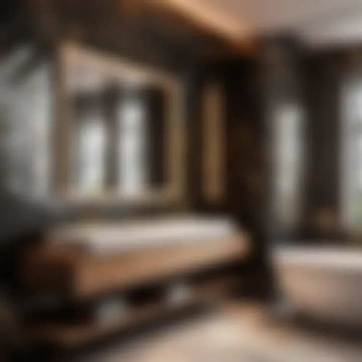 Modern Geometric Design Sleek metallic bathroom panel cladding with geometric patterns