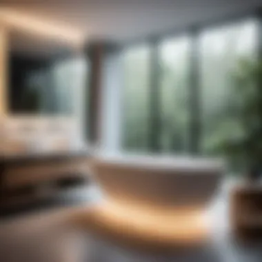Contemporary Minimalism Sleek minimalist corner bathtub installation
