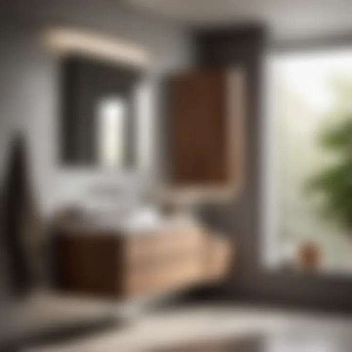Sleek and Minimalist Design of Wall-Hung Bathroom Cabinet
