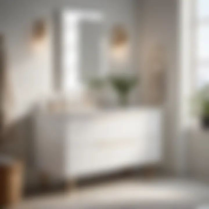 Sleek Minimalist White Vanity Sleek minimalist white bathroom vanity