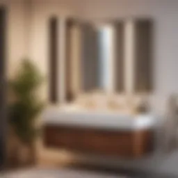 Sleek and Minimalistic Bathroom Vanity Shelving Unit