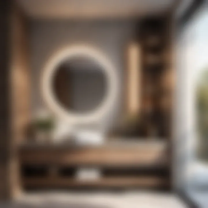 Sleek Modern Design Sleek and modern bathroom featuring a ceramic countertop