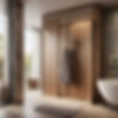 Sleek and modern bathroom interior with Over the Bathroom Door Towel Rack