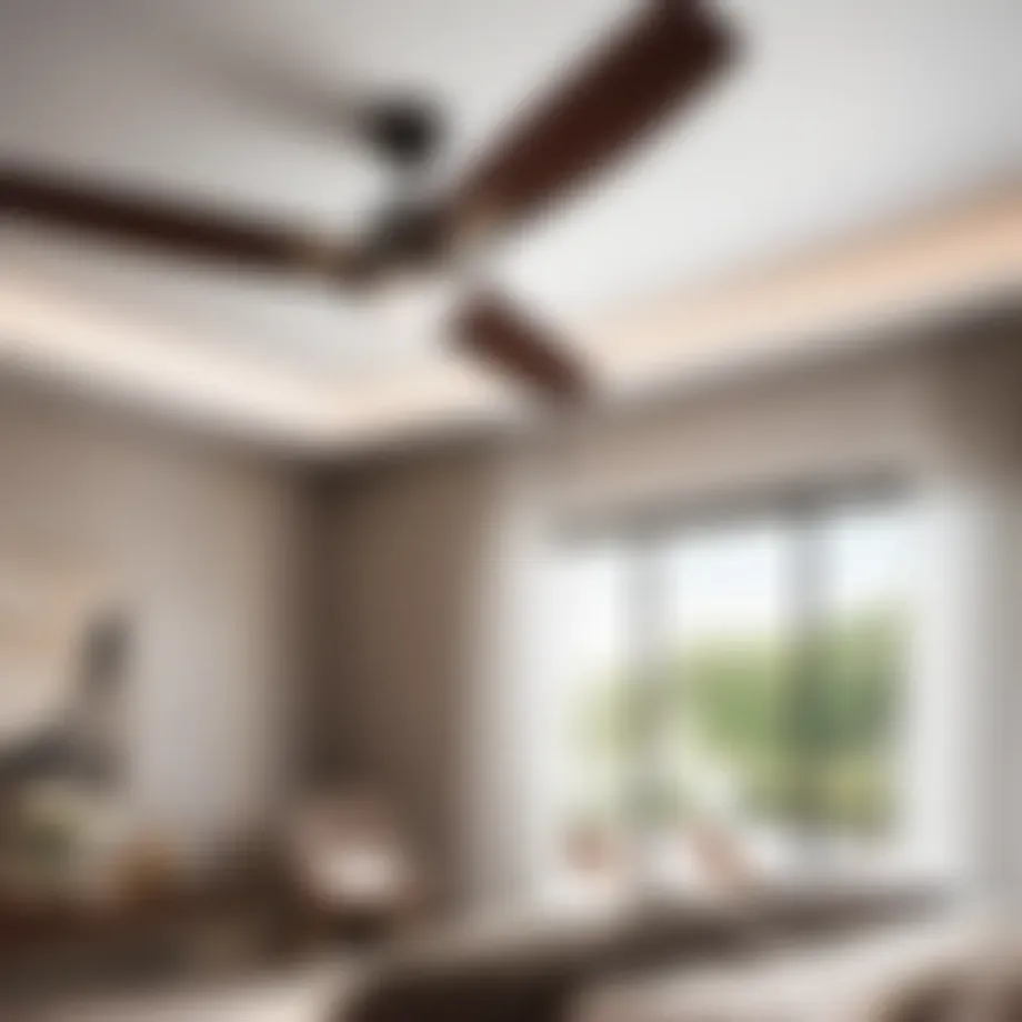 Sleek and Modern Ceiling Fan in Elegant Bedroom Setting