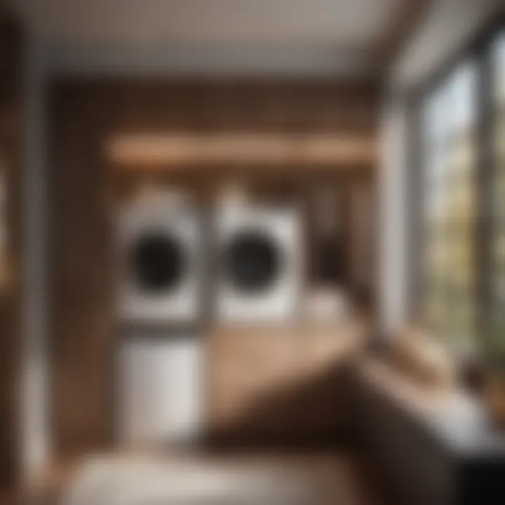 Sleek modern design laundry closet cabinet