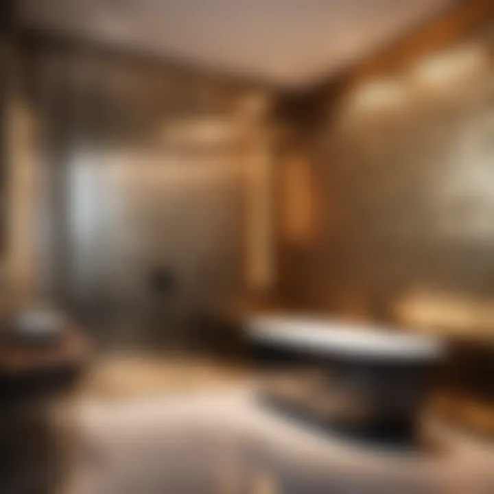 Sleek and modern feature wall with metallic accents