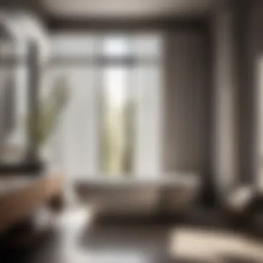 Minimalistic Chic for Contemporary Bathrooms Sleek and modern 36-inch bathroom curtain in monochrome tones