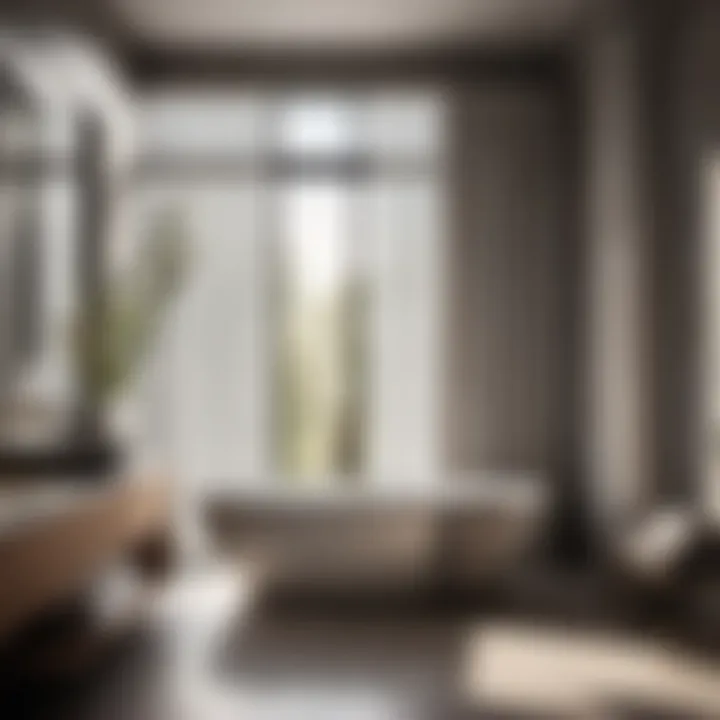 Minimalistic Chic for Contemporary Bathrooms Sleek and modern 36-inch bathroom curtain in monochrome tones
