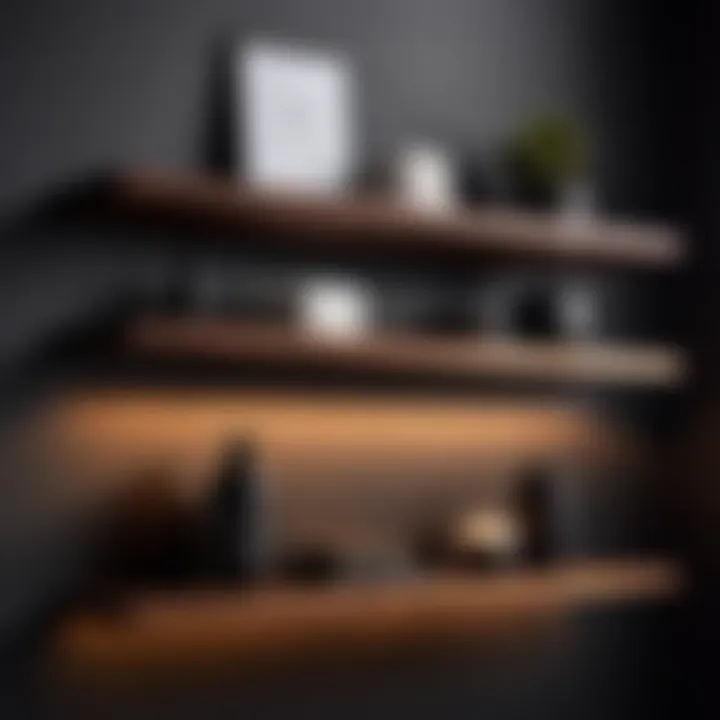 Sleek and Modern Black and Wood Shelf Design