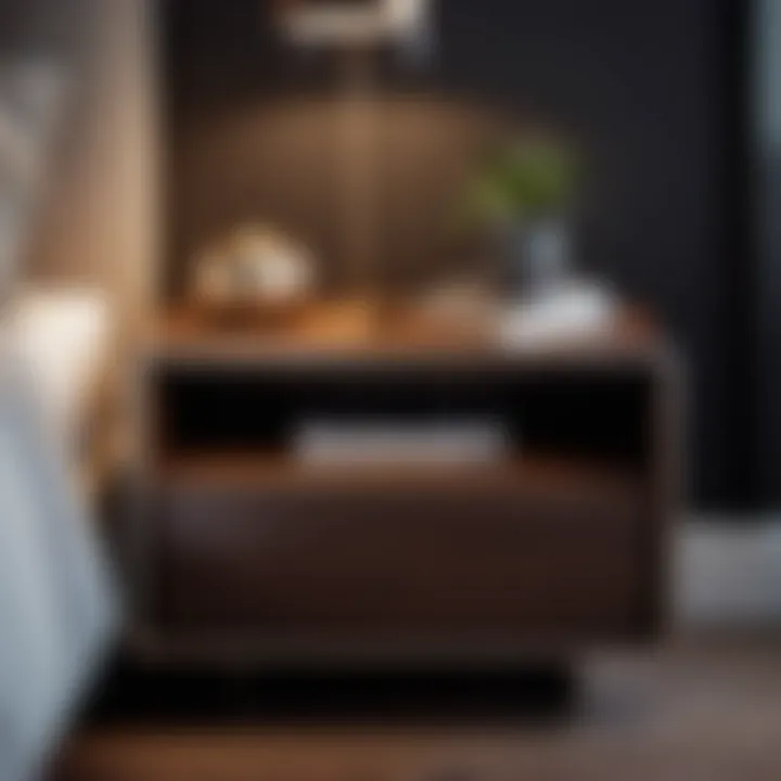 Contemporary Nightstand Piece Sleek nightstand with modern design