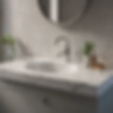 Sleek quartz bathroom countertop in modern design