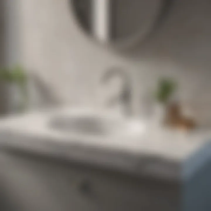 Sleek quartz bathroom countertop in modern design