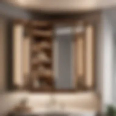 Organized Storage Solutions Corner bathroom mirror cabinet showcasing sleek storage compartments