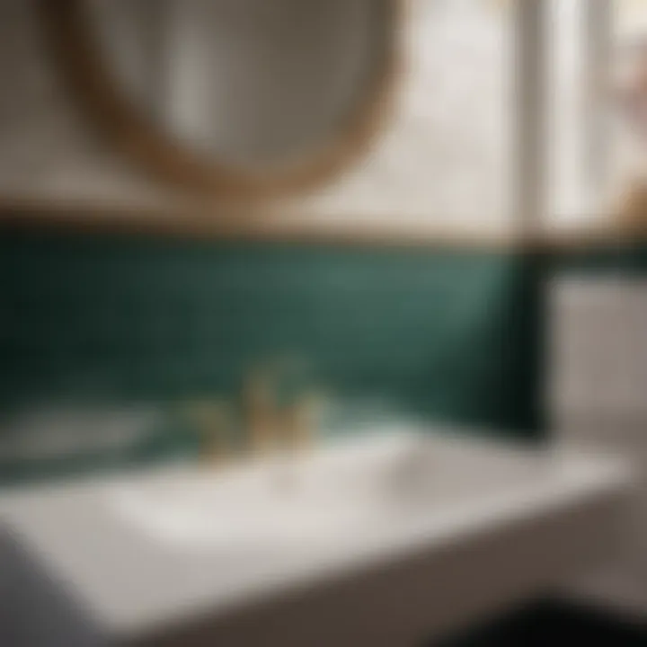 Sublime Subway Chic Sleek subway tile wainscoting in a minimalist bathroom