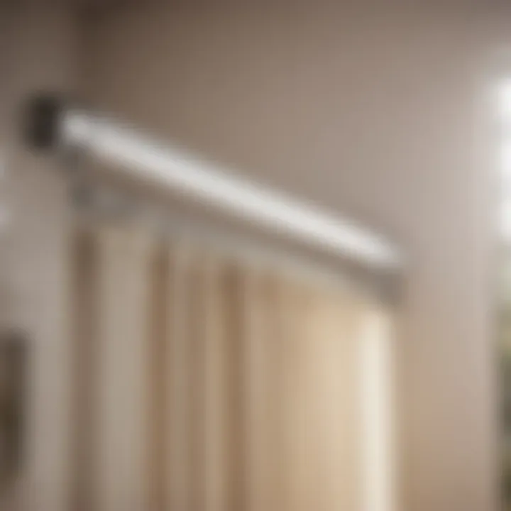 Sleek tension rod for bathroom blind installation