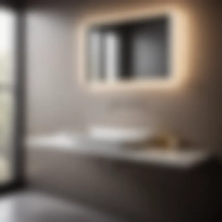 Sleek wall-mounted sink in a minimalist bathroom design