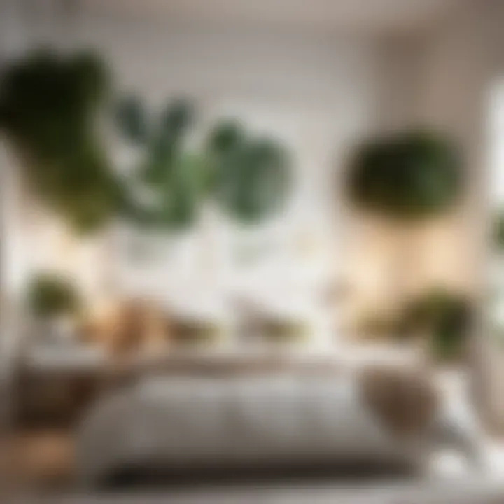 Botanical-Inspired Decor Elements Sleek white bedroom with botanical-inspired decor elements