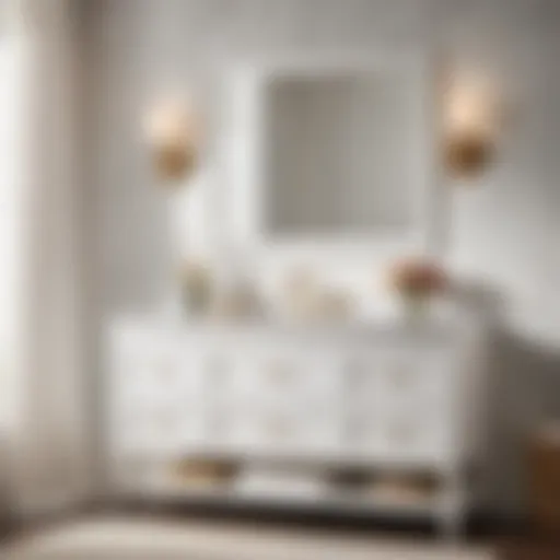 Sleek White Marble 57-Inch Bathroom Vanity Single Sink