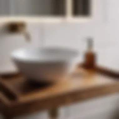 Rustic Wooden Large Bathroom Tray Sleek Wooden Large Bathroom Tray