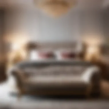 Elegant sleigh bed with plush bedding