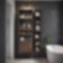 Stylish vertical storage solutions in a compact bathroom