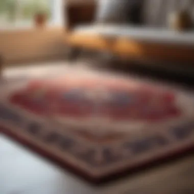 Small Persian Rug with Geometric Design