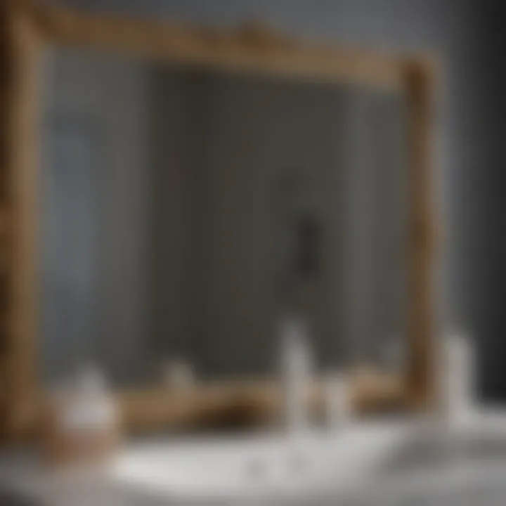 Essential Care Products for Small Rectangle Mirrors Close-up of mirror care products beside a small rectangle mirror