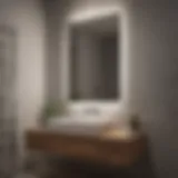 Elegant small rectangle mirror reflecting sophisticated bathroom decor